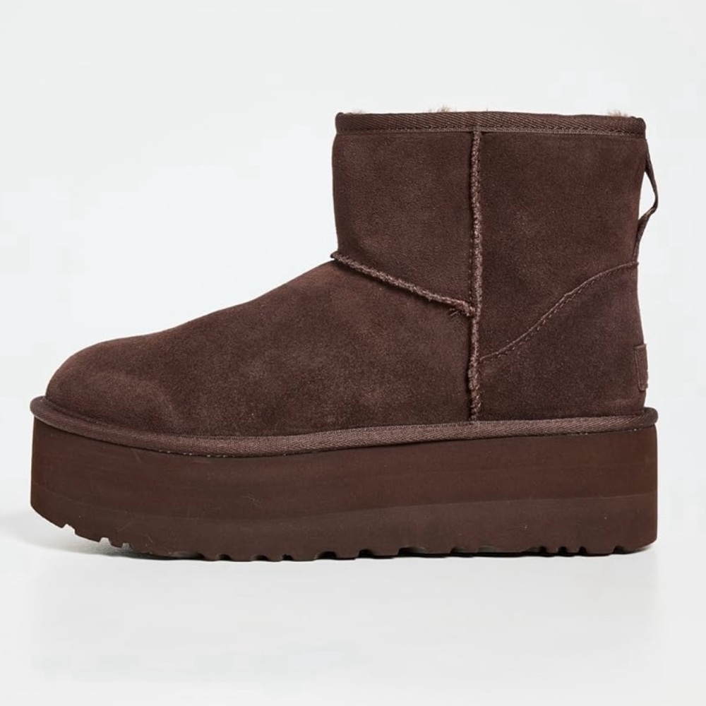 UGG Chocolate Brown Platform Winter Boots in Burn Cedar Color - Picture 4 of 7